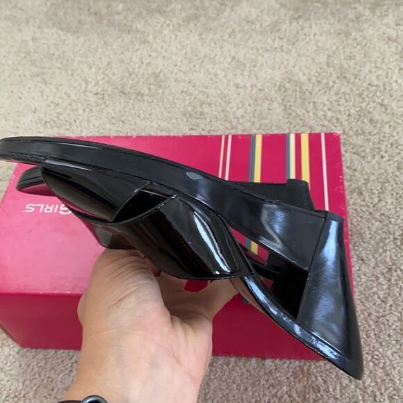 BCBG patent leather heels open block sz 8 M - Picture 7 of 7